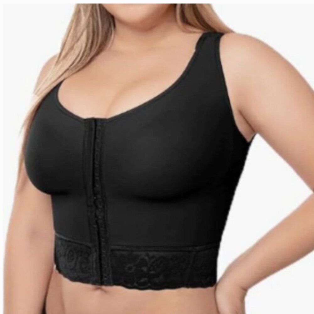 Post Op Bra medium lift w 3D technology material Posture Corrector |Black|34B/C